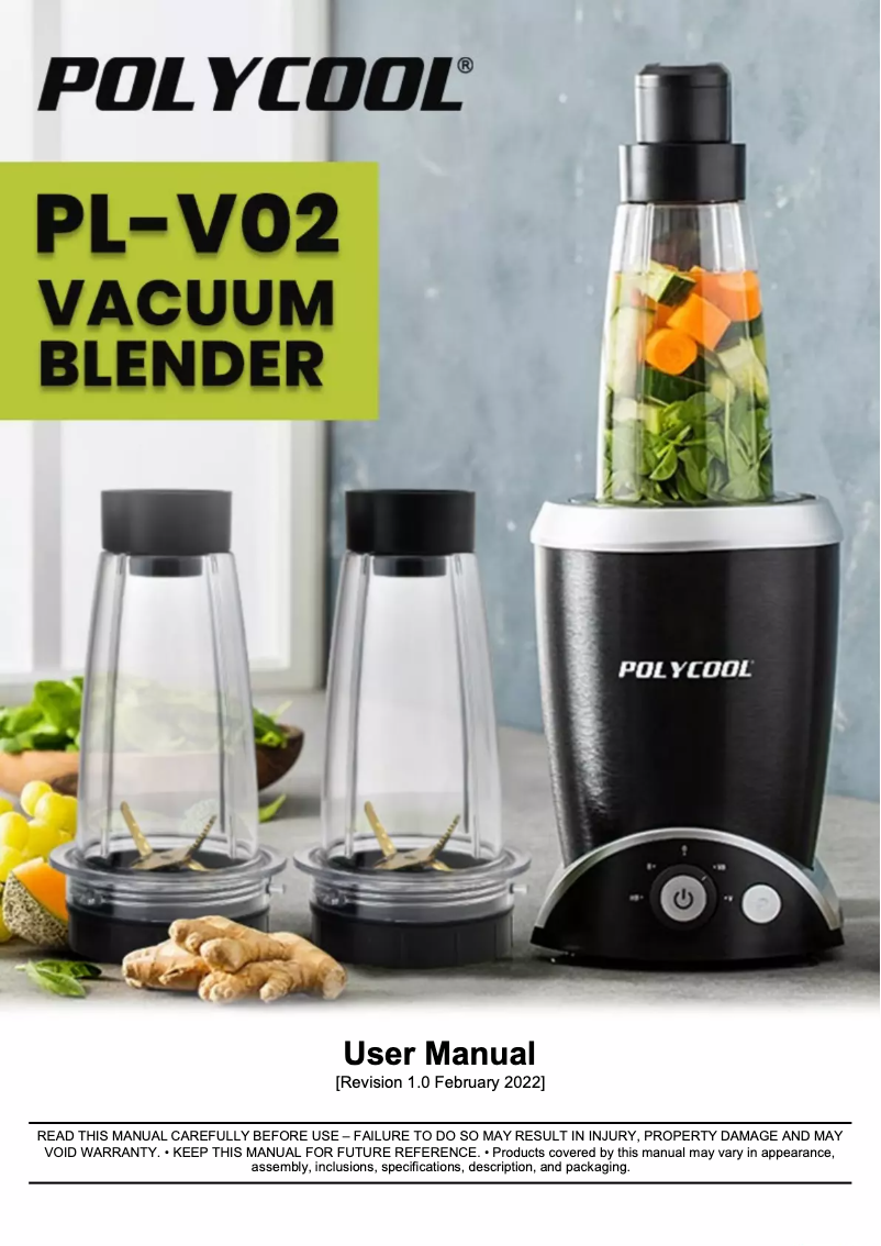 Page n°1 - Manuel utilisateur PolyCool PL-V02