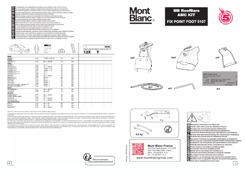 Page 1 de la notice Manuel utilisateur Mont Blanc AMC 5107