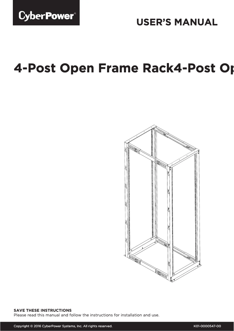 Page n°1 - Manuel utilisateur CyberPower CR45U40001
