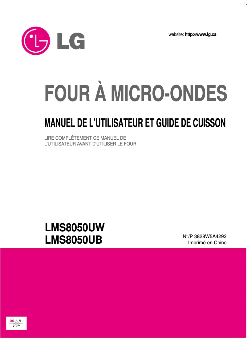 Page 1 of the manual User Manual LG LMS8050UB