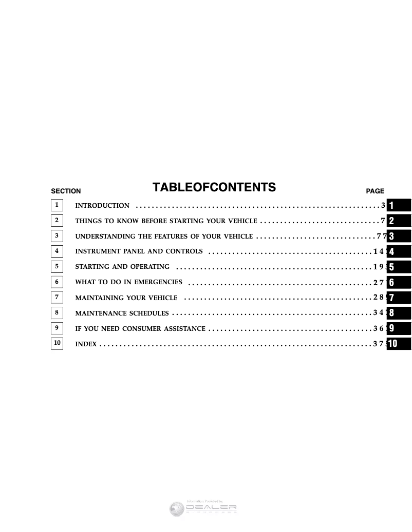 Page 1 de la notice Manuel utilisateur RAM Dakota (2005)