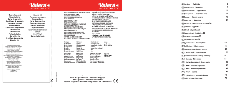 Page 1 de la notice Manuel utilisateur Valera Executive 1200