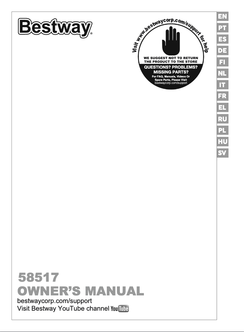 Page 1 de la notice Manuel utilisateur Bestway Swimfinity 58517