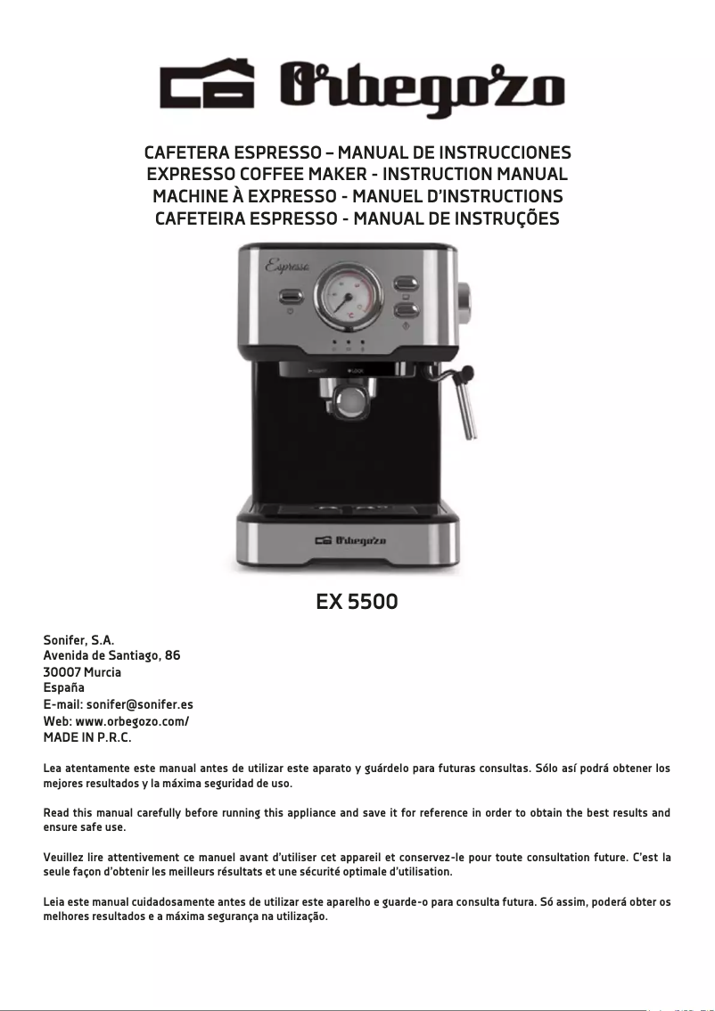 Page n°1 - Manuel utilisateur Orbegozo EX 5500