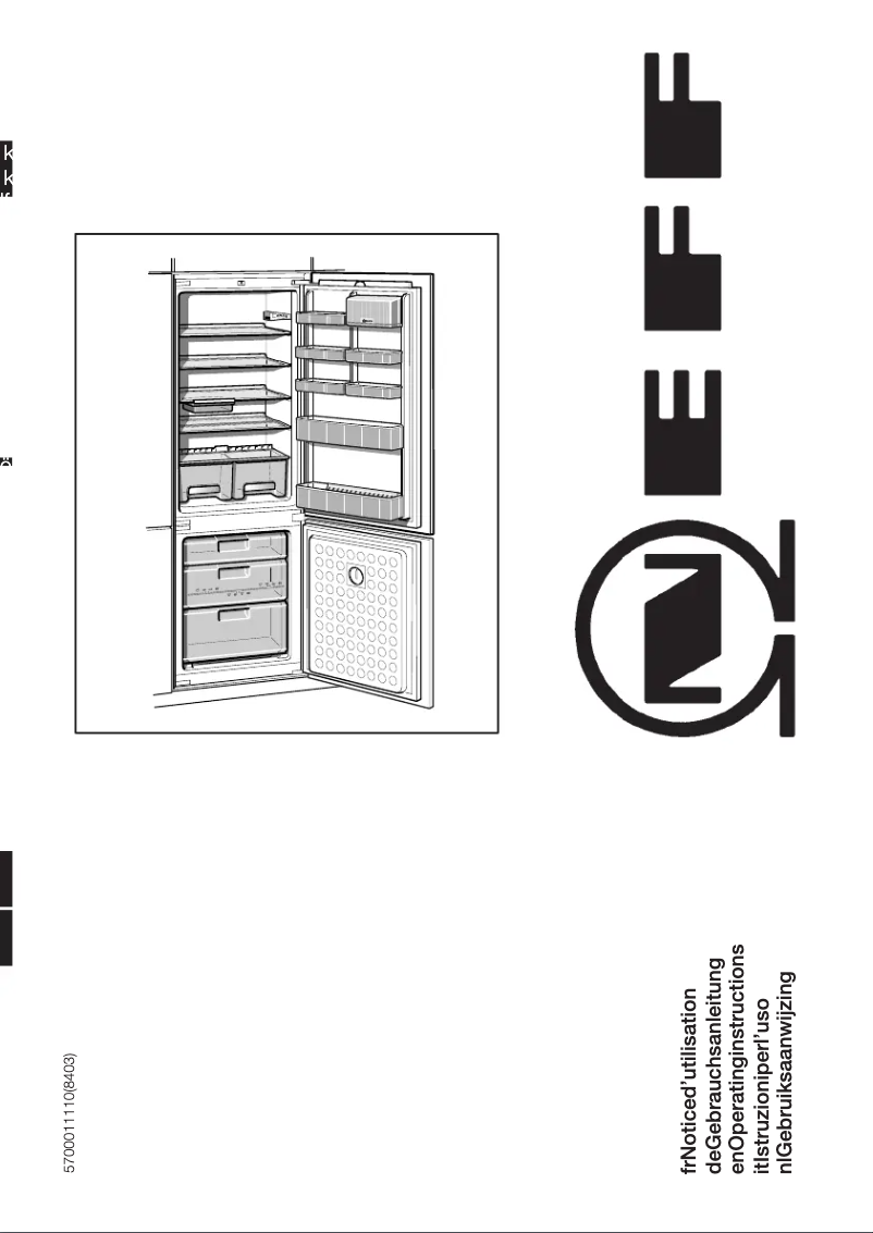 Page 1 de la notice Manuel utilisateur Neff K 4434 X4 FF