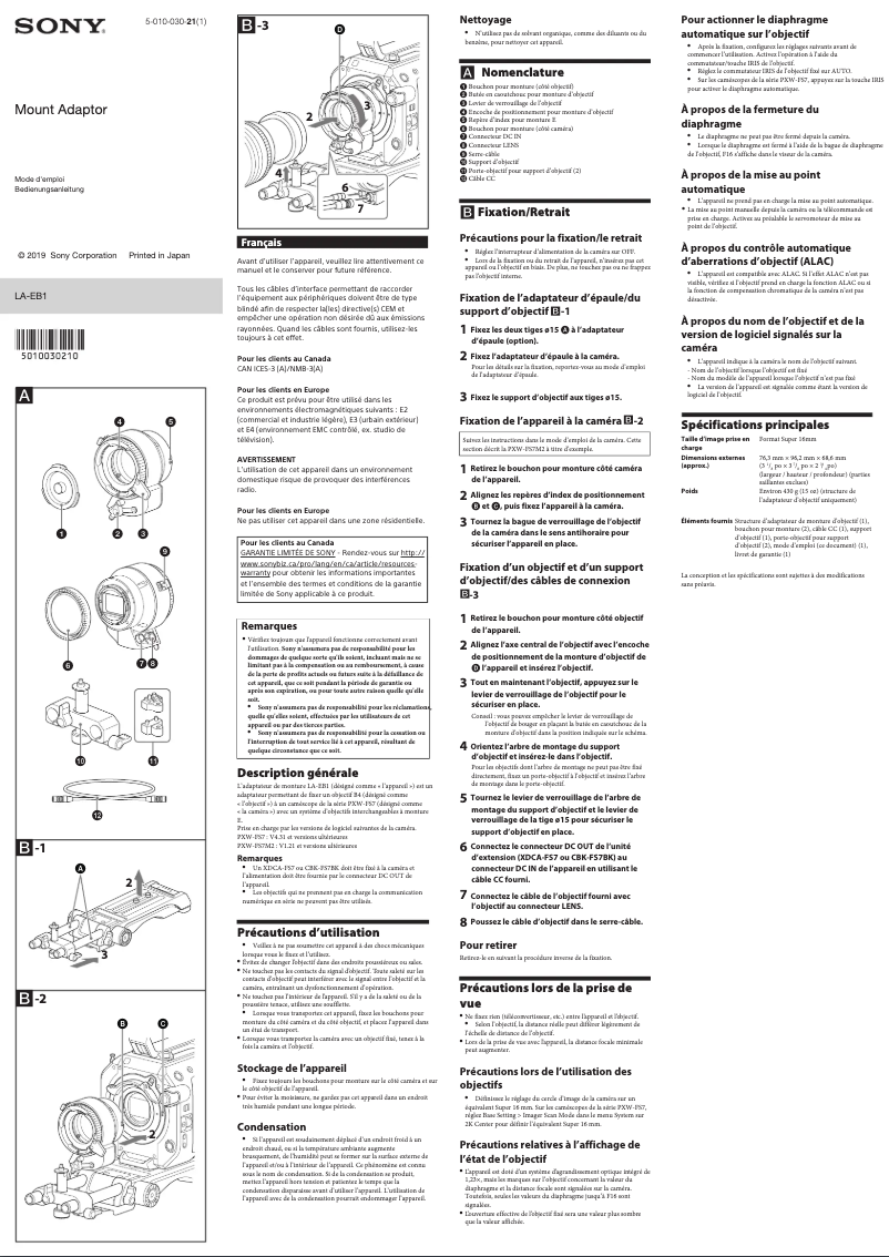 Image de la première page du manuel de l'appareil LA-EB1