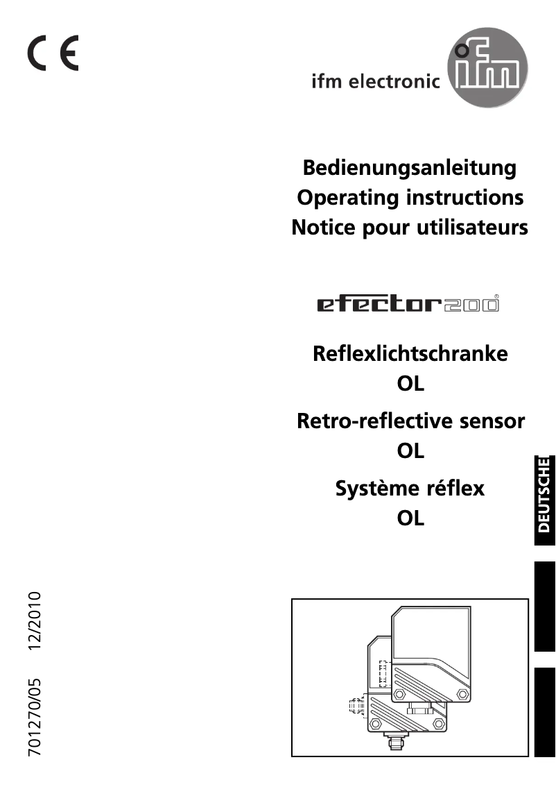 Page 1 de la notice Manuel utilisateur IFM OL0010
