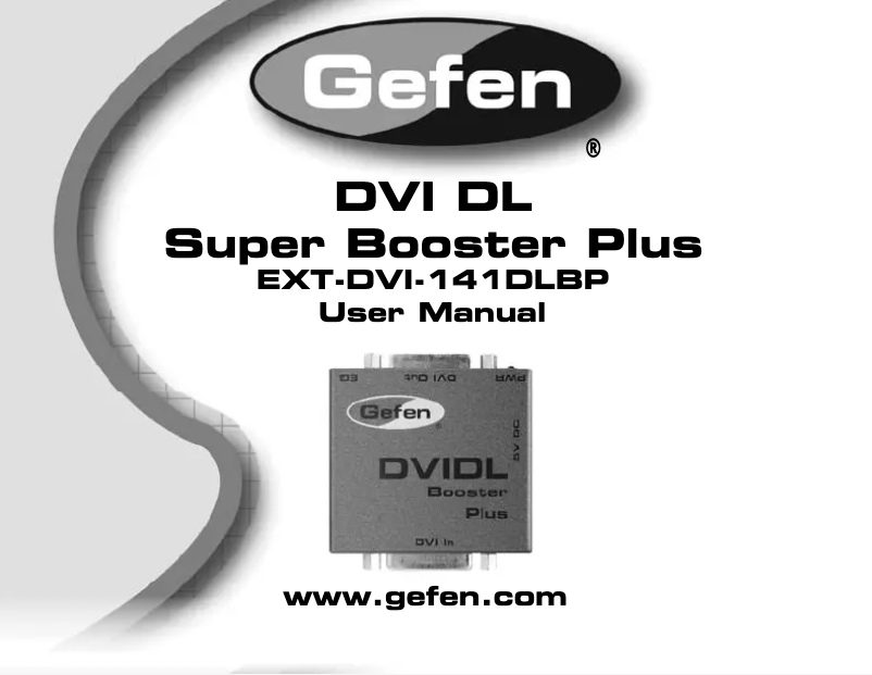 Page 1 de la notice Manuel utilisateur Gefen EXT-DVI-141DLBP