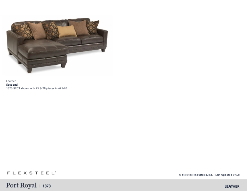 Page 1 de la notice Manuel utilisateur Flexsteel Port Royal 1373-31