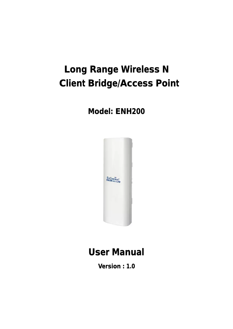 Page 1 de la notice Manuel utilisateur EnGenius ENH200