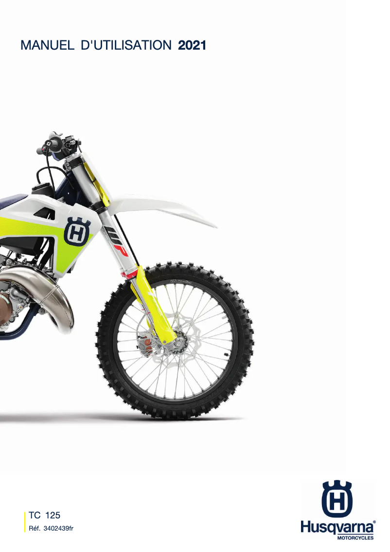 Page 1 de la notice Manuel utilisateur Husqvarna TC 125 (2021)
