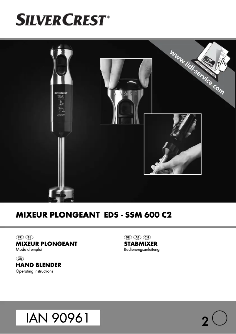 Page n°1 - Manuel utilisateur SilverCrest EDS-SSM 600 C2