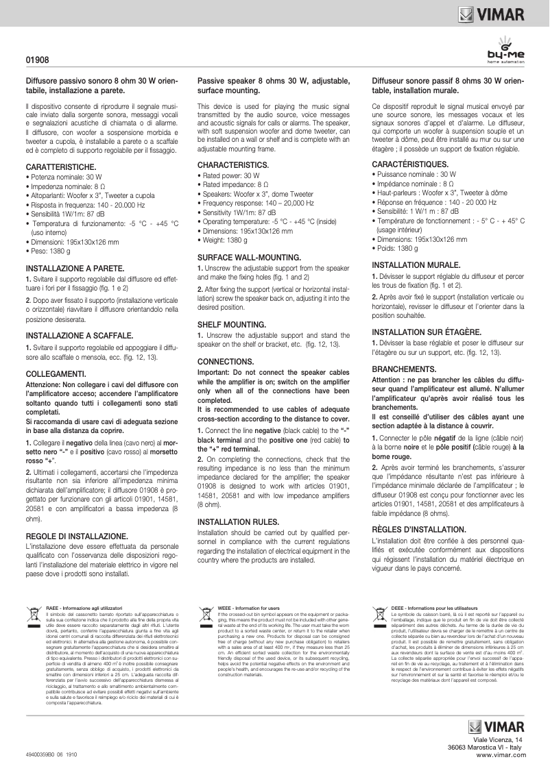 Image de la première page du manuel de l'appareil 01908