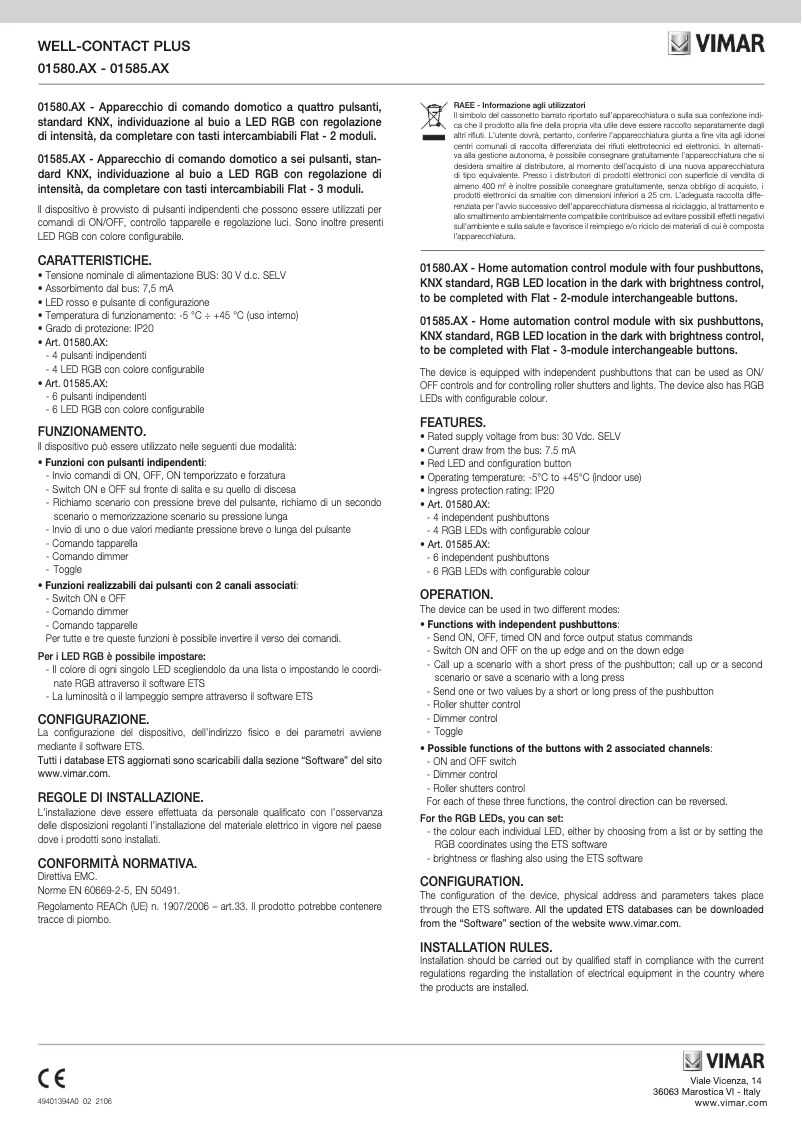 Image de la première page du manuel de l'appareil 01585.AX