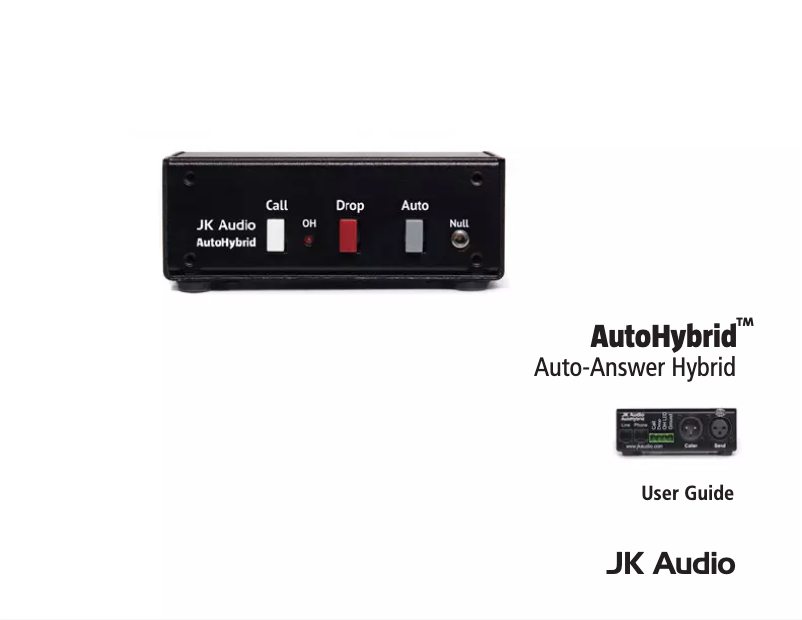 Page n°1 - Manuel utilisateur JK Audio AutoHybrid