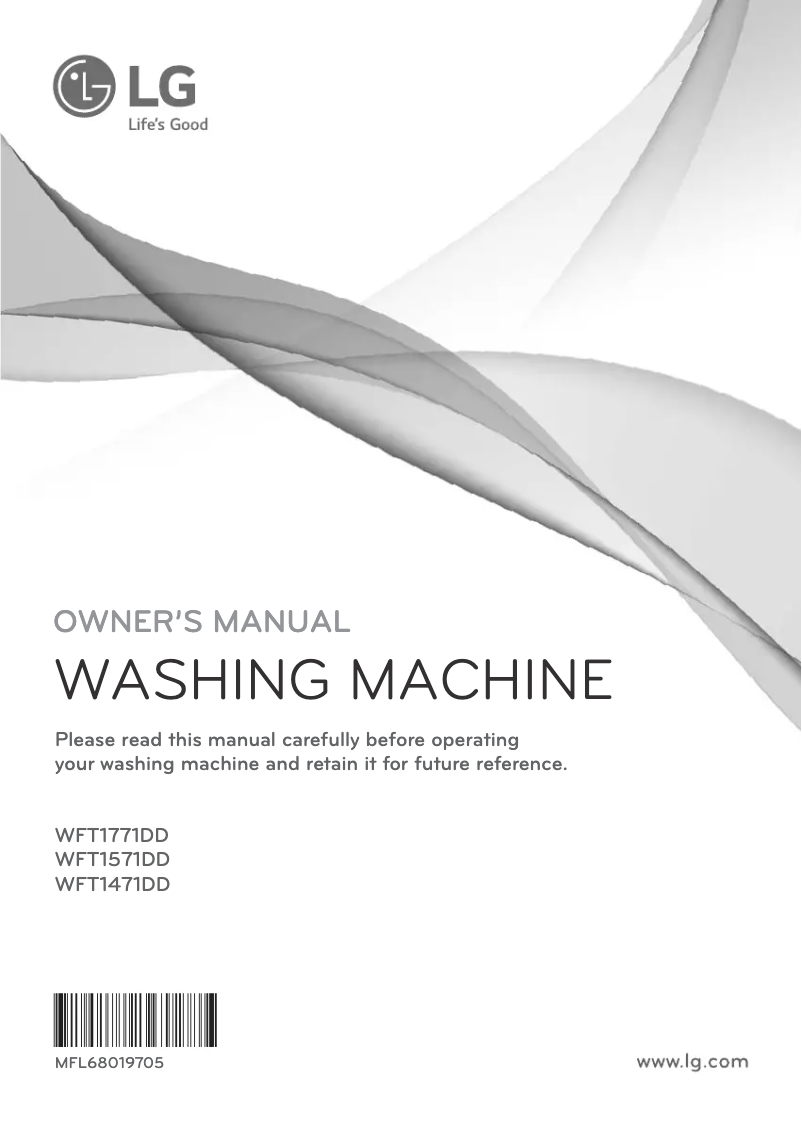 Page 1 de la notice Manuel utilisateur LG WFT1771DD