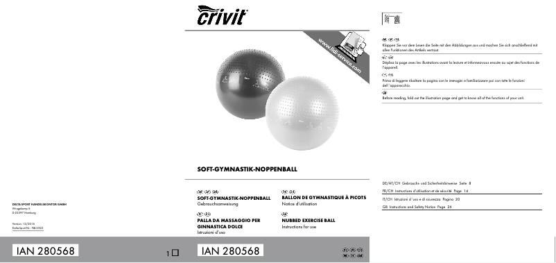 Page 1 de la notice Manuel utilisateur Crivit IAN 280568