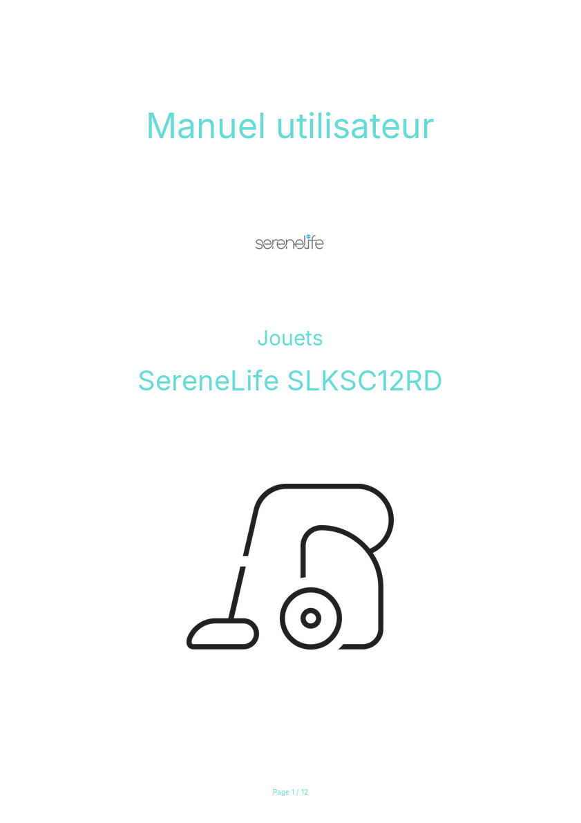 Page n°1 - Manuel utilisateur SereneLife SLKSC12RD