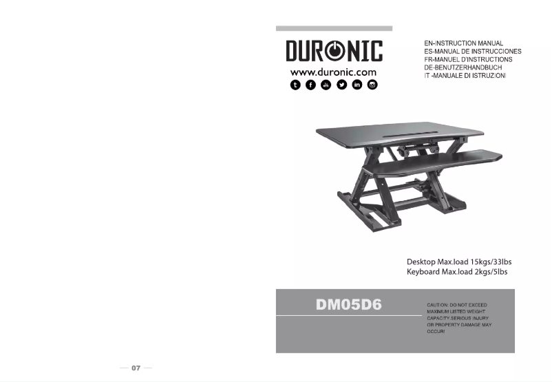 Page n°1 - Manuel utilisateur Duronic DM05D6