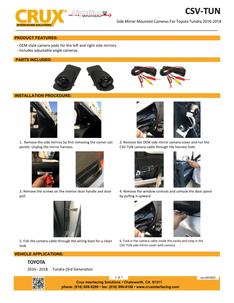 Page n°1 - Manuel utilisateur CRUX CSV-TUN