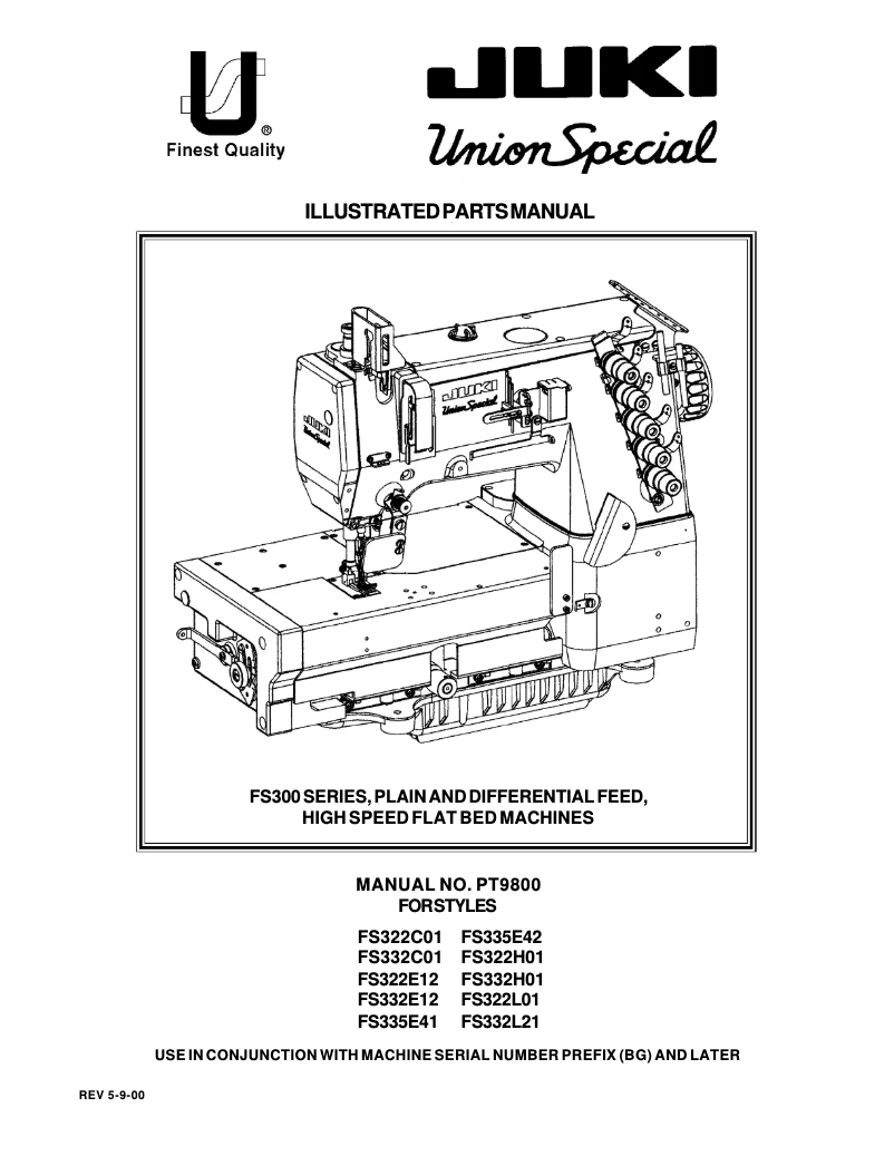 Page 1 de la notice Manuel utilisateur Union Special FS332L21