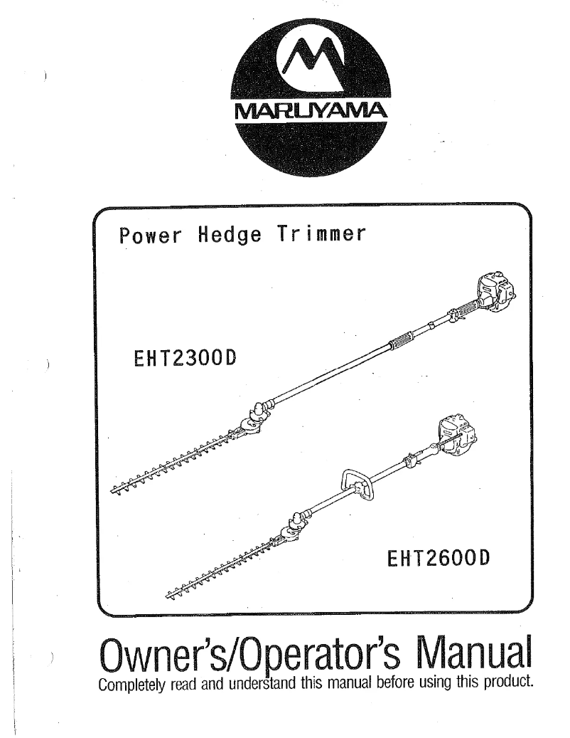 Page n°1 - Manuel utilisateur Maruyama EHT2300
