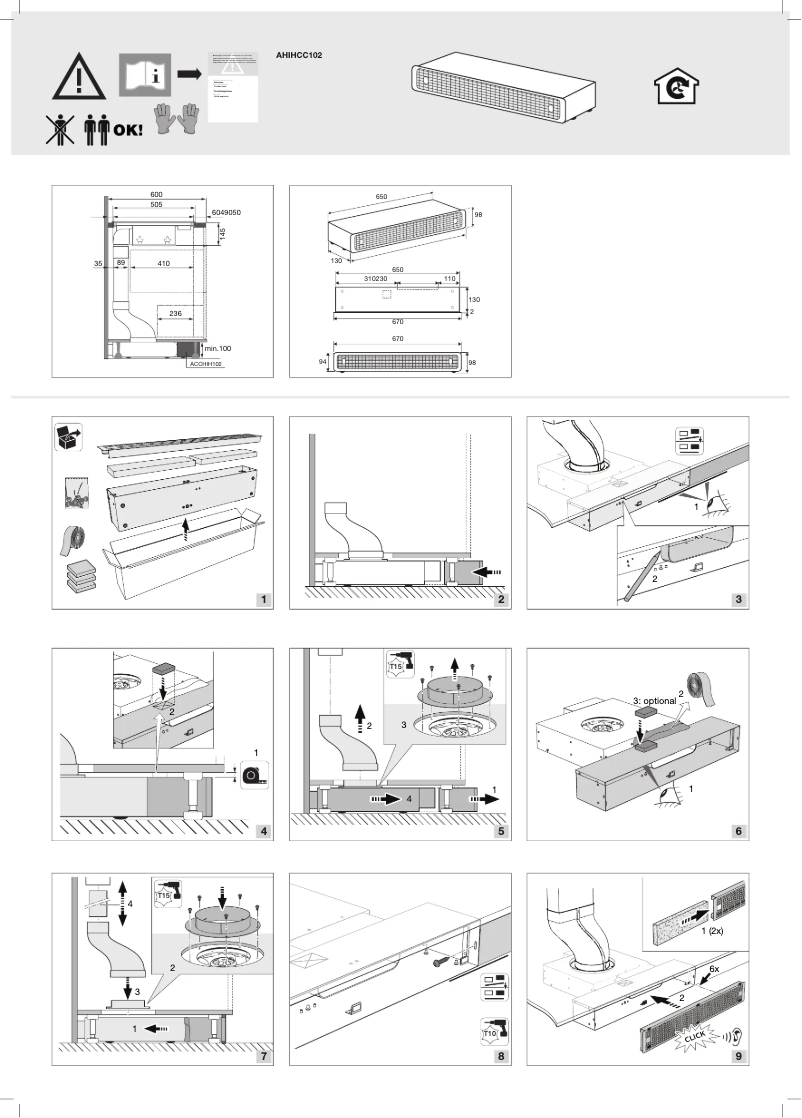 Page n°1 - Guide d'installation Asko AHIHCC102