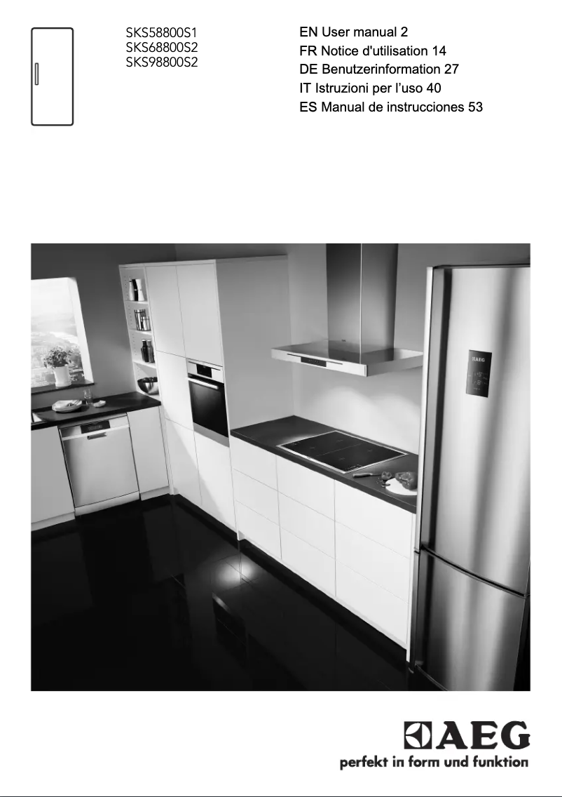Page 1 de la notice Manuel utilisateur AEG SKS58800S1