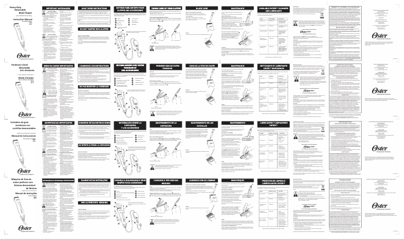 Page n°1 - Manuel utilisateur Oster A6