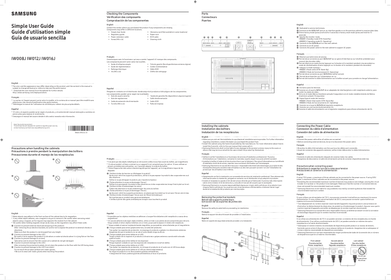 Page 1 de la notice Manuel utilisateur Samsung LH016IWJMWS