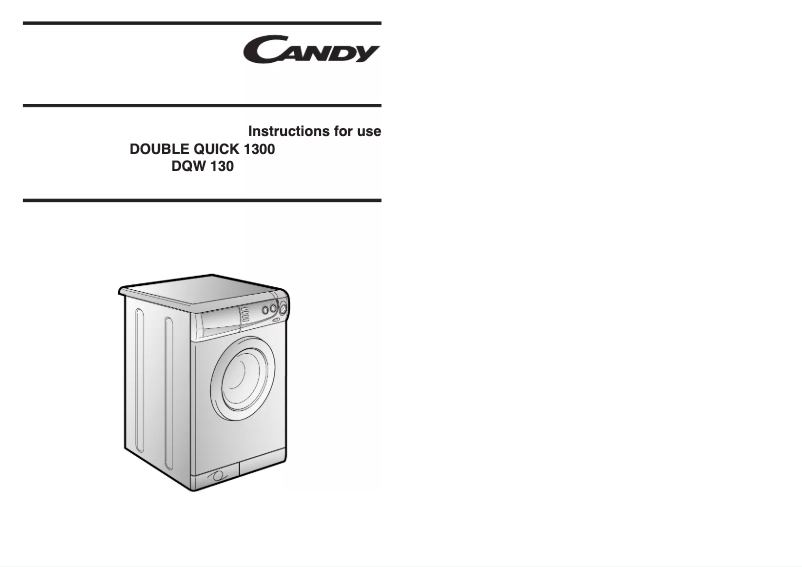 Page 1 de la notice Manuel utilisateur Candy WDDQ130METU