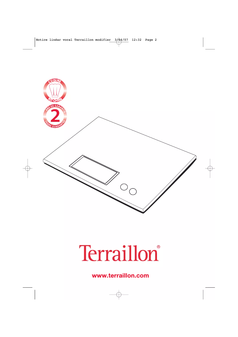 Page n°1 - Manuel utilisateur Terraillon Linear Vocal