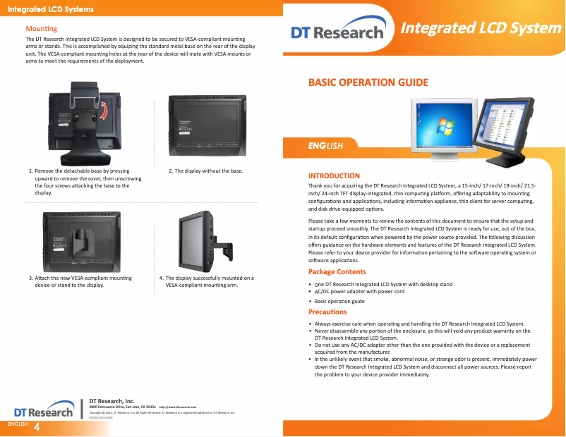 Page 1 de la notice Manuel utilisateur DT Research DT519T