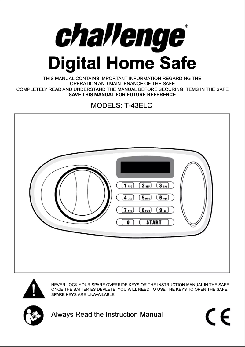 Page n°1 - Manuel utilisateur Challenge T-43ELC