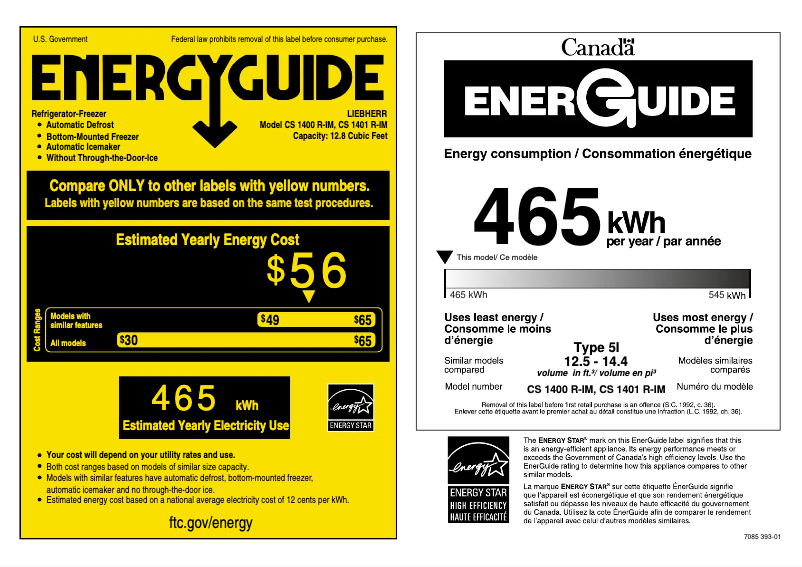 Page 1 de la notice Mode d'emploi Liebherr CS-1401R-IM