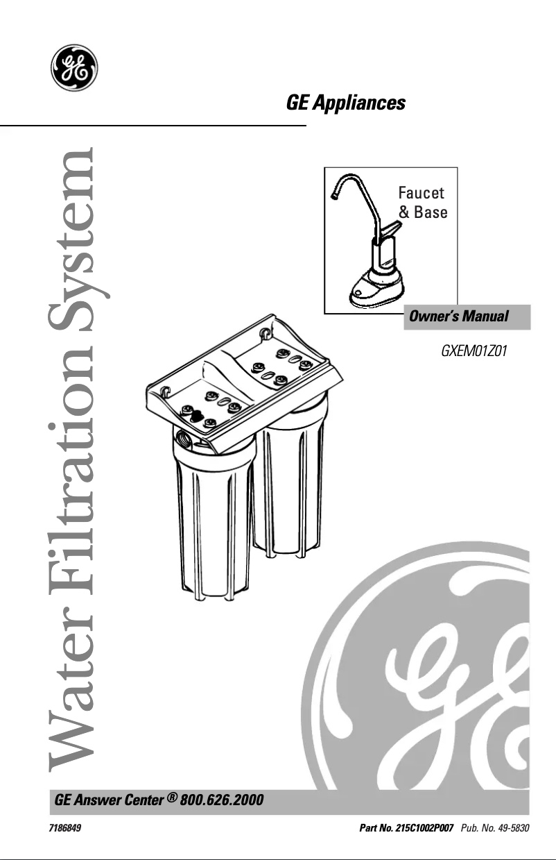 Page 1 of the manual Use and Maintenance Manual GE GXEM01Z