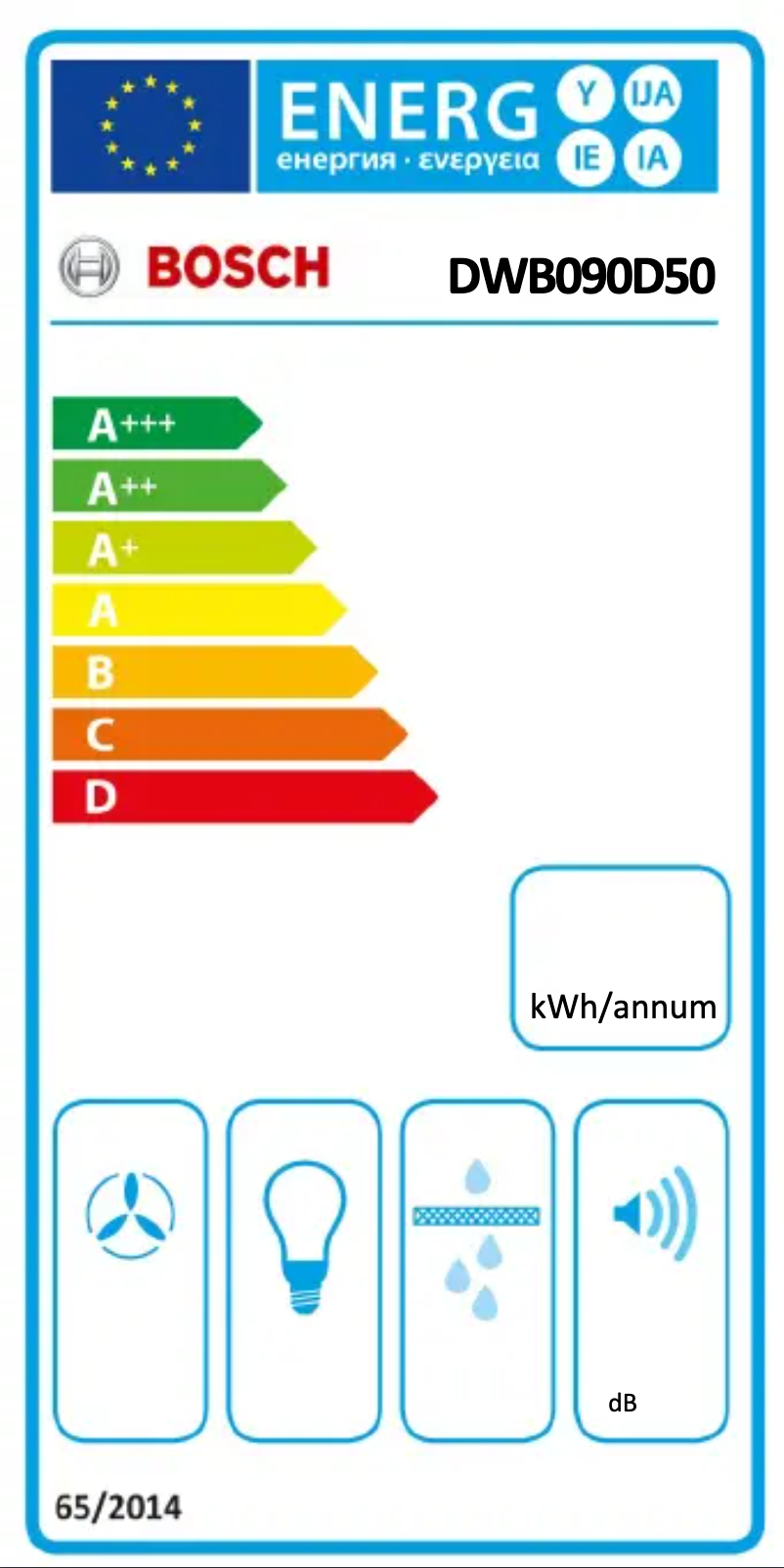 Page 1 de la notice Label énergétique Bosch Serie 2 DWB090D50