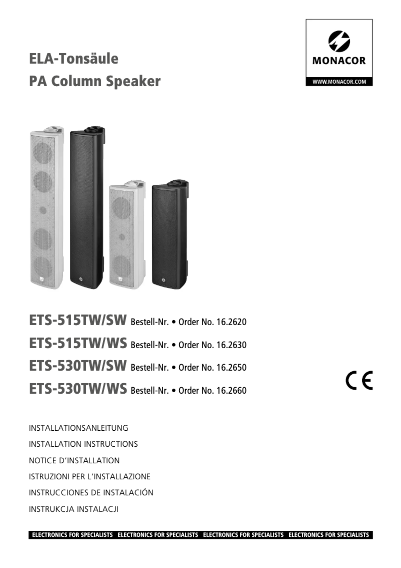 Page n°1 - Manuel utilisateur Monacor ETS-515TW/SW