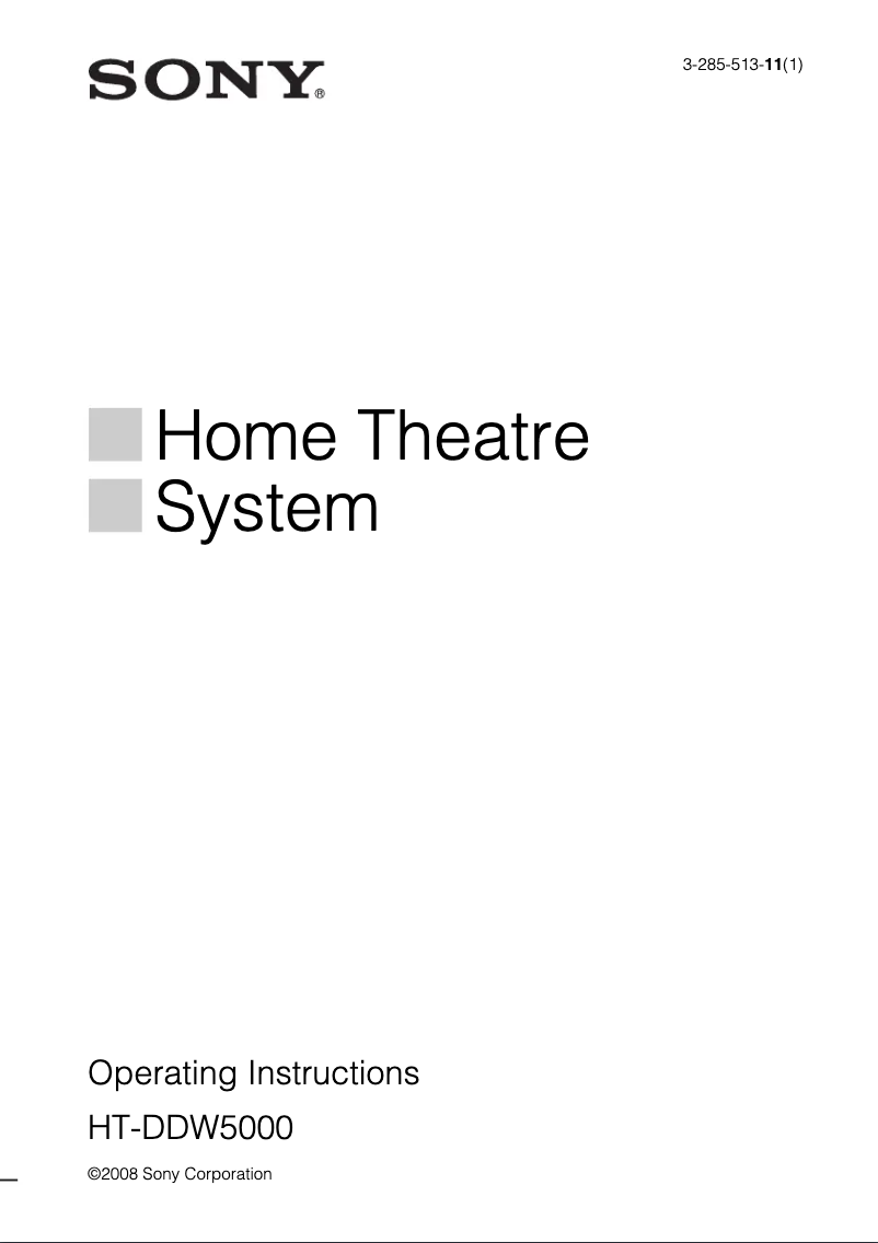 Página 1 del manual Manual de usuario Sony HT-DDW5000