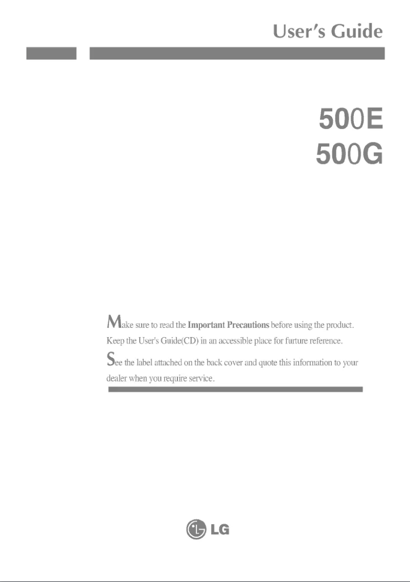 Page 1 de la notice Manuel utilisateur LG 500EM