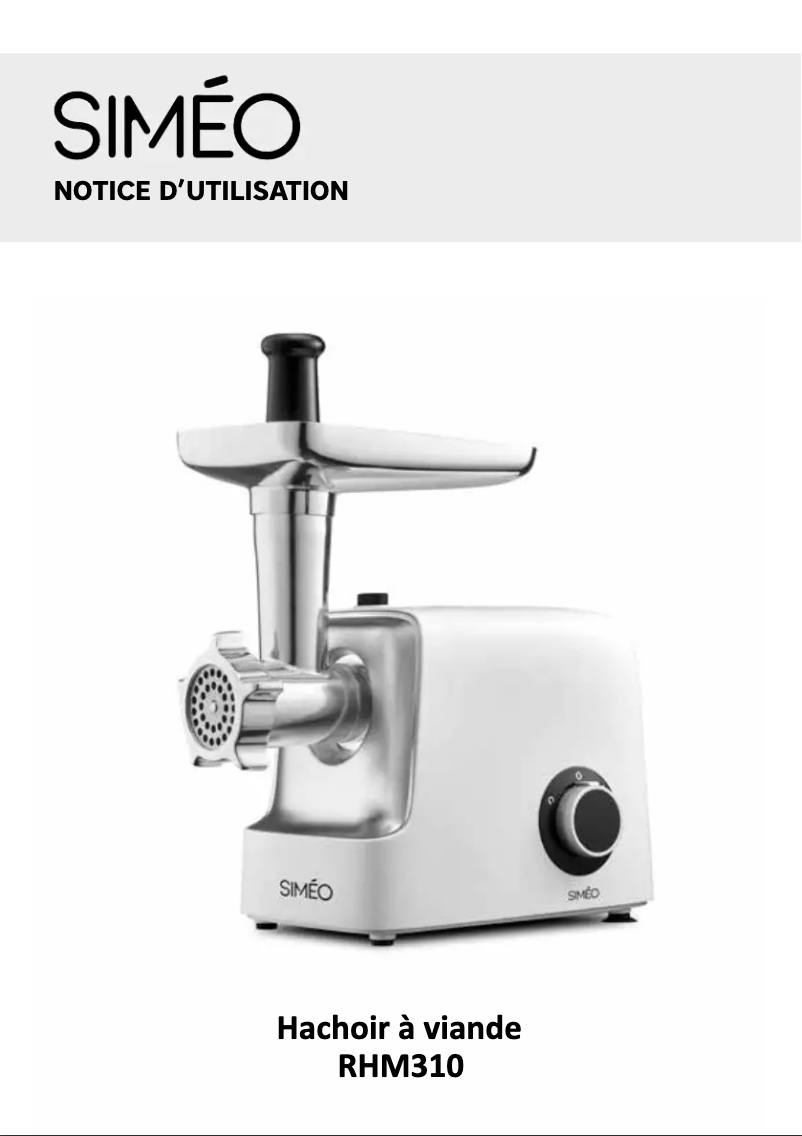Image de la première page du manuel de l'appareil RHM310