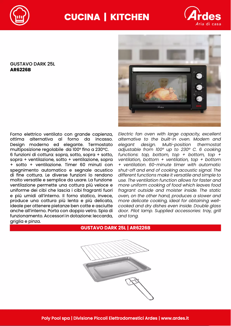 Página 1 del manual Ficha técnica Ardes AR6226B