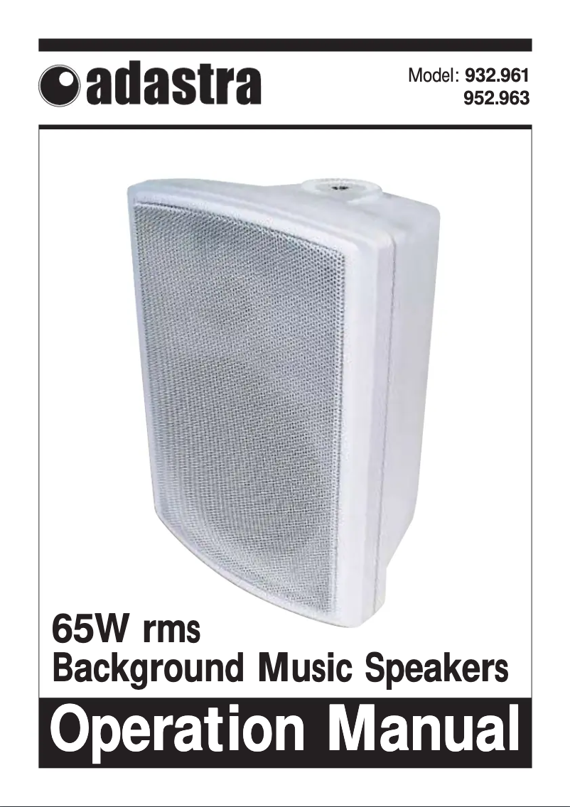 Image de la première page du manuel de l'appareil FSV-B