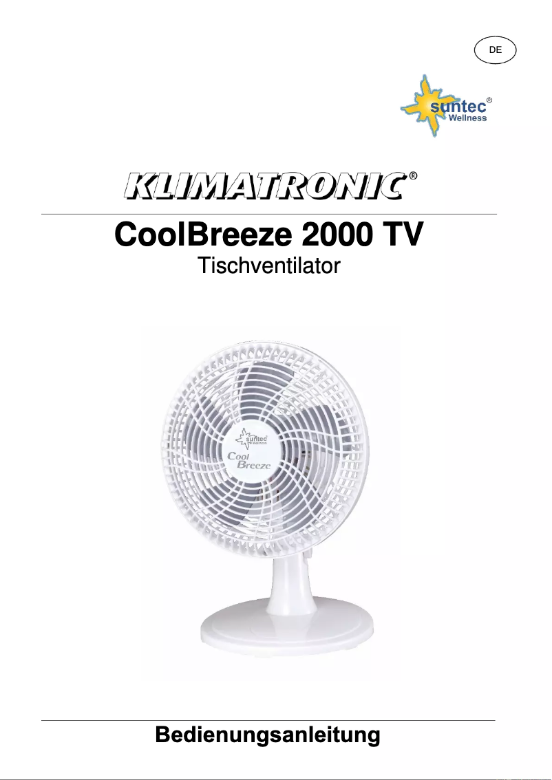 Page n°1 - Manuel utilisateur Suntec CoolBreeze 2000 TV