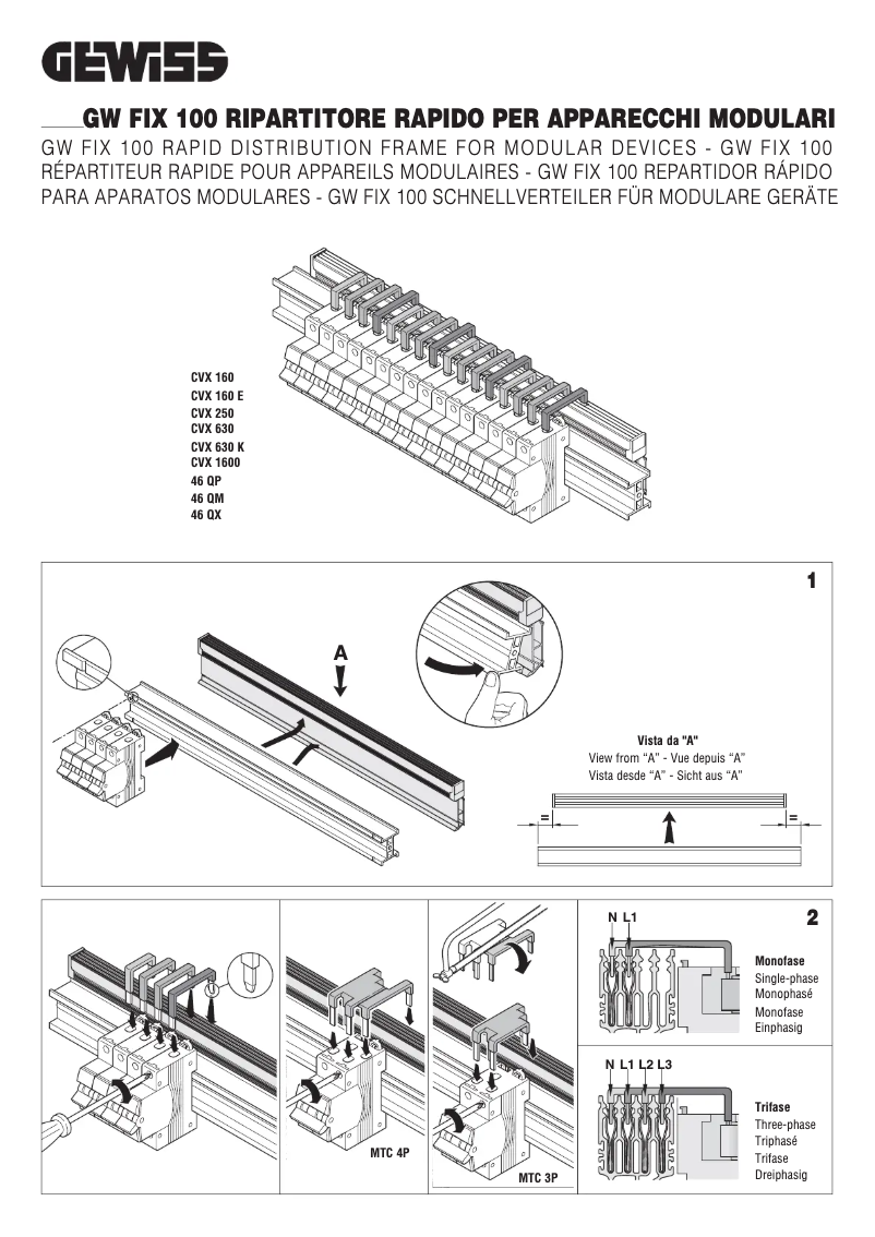 Page 1 de la notice Manuel utilisateur Gewiss GW49768