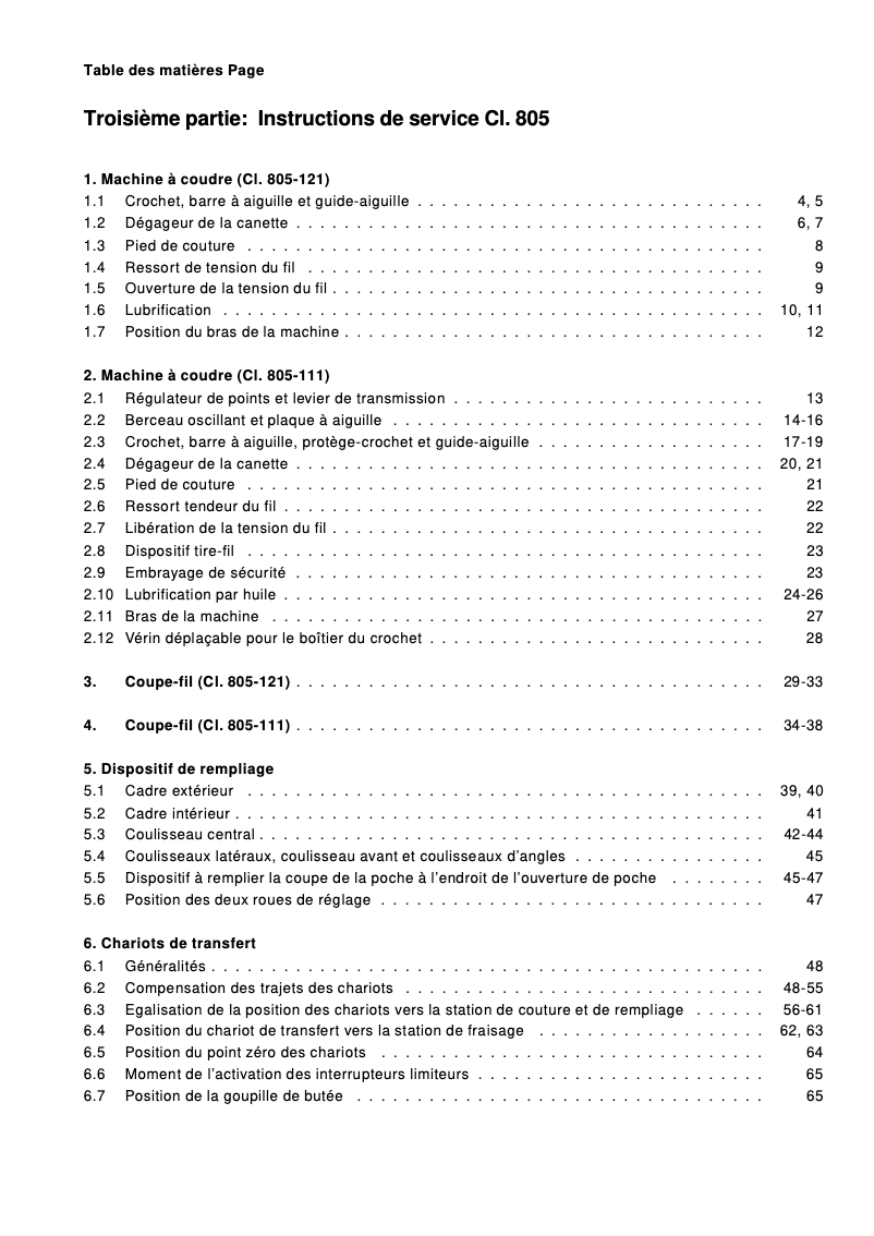 Page n°1 - Manuel utilisateur Dürkopp Adler 805