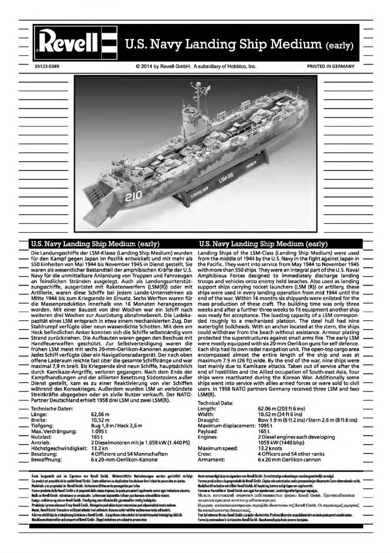 Page n°1 - Manuel utilisateur Revell Landing Ship Medium