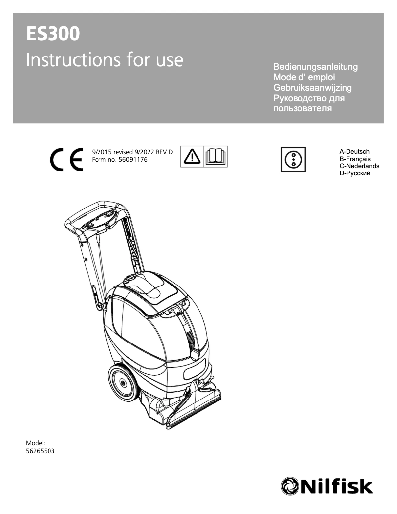 Page n°1 - Manuel utilisateur Nilfisk ES300