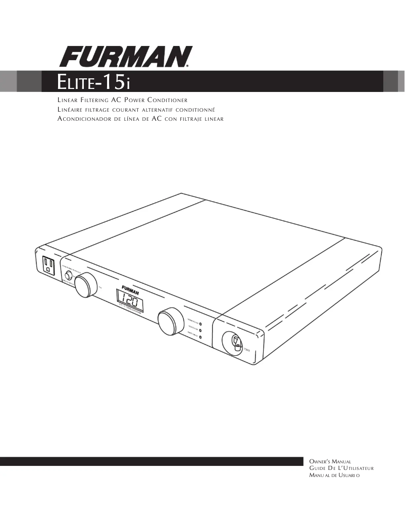 Page 1 de la notice Manuel utilisateur Furman Elite 15i
