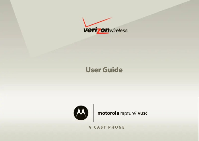 Page 1 de la notice Manuel utilisateur Motorola Rapture VU30